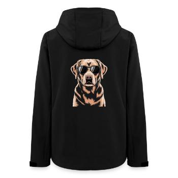 Brauner Labrador  - Frauen Recycelte Softshelljacke von Stanley/Stella - Schwarz - Hinten - AI Model Female 172 light (172cm)