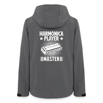 Harmonica Musican Player Master Harmonica - Frauen Recycelte Softshelljacke von Stanley/Stella - Anthrazit - Hinten - AI Model Female 172 light (172cm)