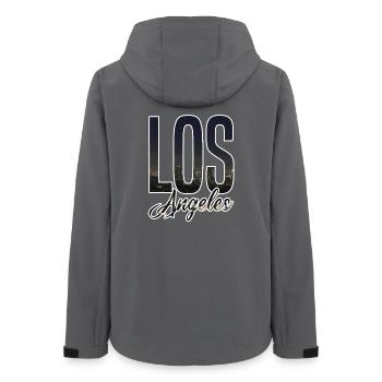 Lettrage de la Skyline de Los Angeles - Veste softshell femme recyclée Stanley/Stella - charbon - Dos - AI Model Female 172 light (172cm)