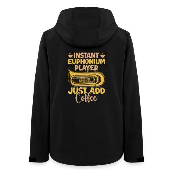 Euphonium Instant Player Just Add Coffee Baritone - Women’s Recycled Softshell Jacket by Stanley/Stella - black - Back - AI Model Female 172 light (172cm)