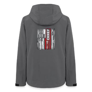 Chief American Flag - Women’s Recycled Softshell Jacket by Stanley/Stella - anthracite - Back - AI Model Female 172 light (172cm)