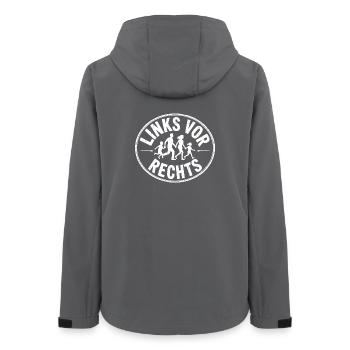 Left before Right - Funny Antifa Slogan - Women’s Recycled Softshell Jacket by Stanley/Stella - anthracite - Back - AI Model Female 172 light (172cm)