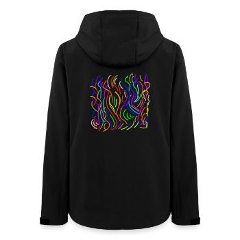 Farbströme auf nix - Frauen Recycelte Softshelljacke von Stanley/Stella - Schwarz - Hinten - AI Model Female 172 light (172cm)