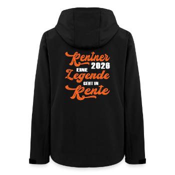 Orange Retro Typography 2028 Pensioner 2026 - Women’s Recycled Softshell Jacket by Stanley/Stella - black - Back - AI Model Female 172 light (172cm)