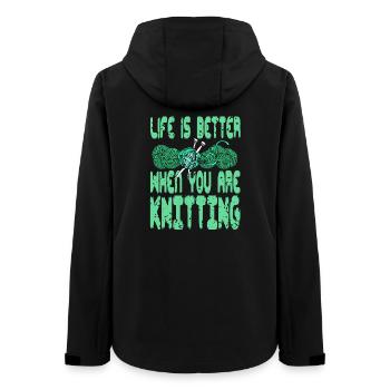 Life Is Better When You Are Knitting Yarn Joy - Frauen Recycelte Softshelljacke von Stanley/Stella - Schwarz - Hinten - AI Model Female 172 light (172cm)