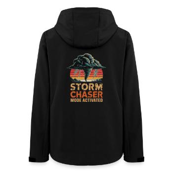 Storm Chaser Mode Activated Tornado Sturmjäger - Women’s Recycled Softshell Jacket by Stanley/Stella - black - Back - AI Model Female 172 light (172cm)