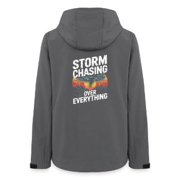 Storm Chasing Over Everything Tornado Jäger - Women’s Recycled Softshell Jacket by Stanley/Stella - anthracite - Back - AI Model Female 172 light (172cm)