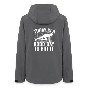 Gym Junkies Today A Good Day To Hiit Calisthenics - Frauen Recycelte Softshelljacke von Stanley/Stella - Anthrazit - Hinten - AI Model Female 172 light (172cm)