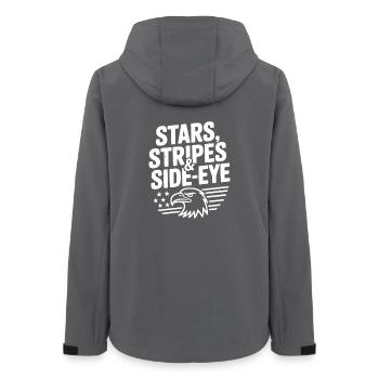 Sterne, Streifen & Seitenblick - Frauen Recycelte Softshelljacke von Stanley/Stella - Anthrazit - Hinten - AI Model Female 172 light (172cm)