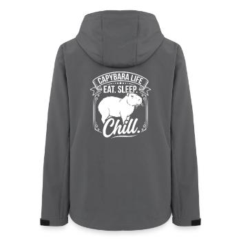 Capybara Life: Eat Sleep Chill - Women’s Recycled Softshell Jacket by Stanley/Stella - anthracite - Back - AI Model Female 172 light (172cm)