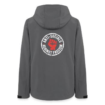 Antisoziale Antifa – Antifa-Logo - Frauen Recycelte Softshelljacke von Stanley/Stella - Anthrazit - Hinten - AI Model Female 172 light (172cm)