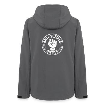 Antifa gegen Nazis - Antifa Logo - Veste softshell femme recyclée Stanley/Stella - charbon - Dos - AI Model Female 172 light (172cm)