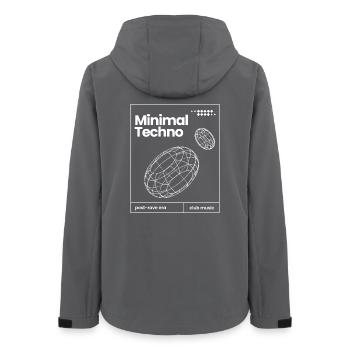 Minimal-Techno-Musik-Sphären-Design - Frauen Recycelte Softshelljacke von Stanley/Stella - Anthrazit - Hinten - AI Model Female 172 light (172cm)