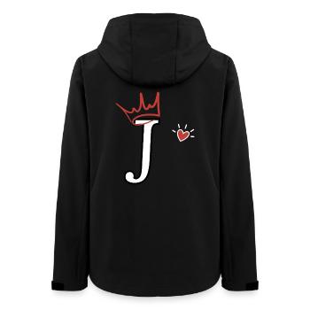 Lettre j couronne cœur  - Veste softshell femme recyclée Stanley/Stella - noir - Dos - AI Model Female 172 light (172cm)