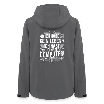 Kein Leben, Nur Computer - Frauen Recycelte Softshelljacke von Stanley/Stella - Anthrazit - Hinten - AI Model Female 172 light (172cm)