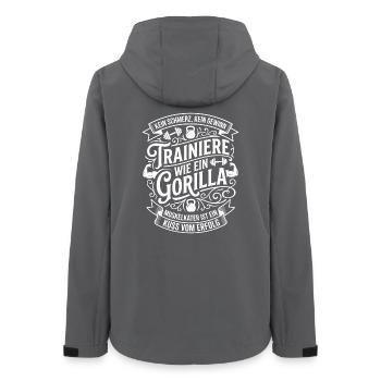 Trainiere Wie Ein Gorilla - Frauen Recycelte Softshelljacke von Stanley/Stella - Anthrazit - Hinten - AI Model Female 172 light (172cm)