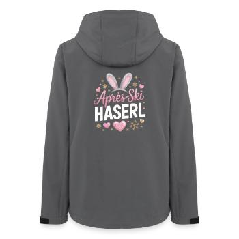 Apres Ski Haserl Hüttengaudi Skifahrerin Skihaserl - Frauen Recycelte Softshelljacke von Stanley/Stella - Anthrazit - Hinten - AI Model Female 172 light (172cm)