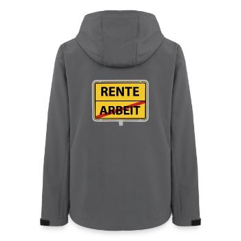 Pension Work Place Sign - Women’s Recycled Softshell Jacket by Stanley/Stella - anthracite - Back - AI Model Female 172 light (172cm)