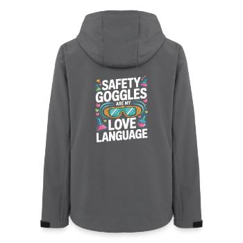 Love Language Safety Goggles - Frauen Recycelte Softshelljacke von Stanley/Stella - Anthrazit - Hinten - AI Model Female 172 light (172cm)