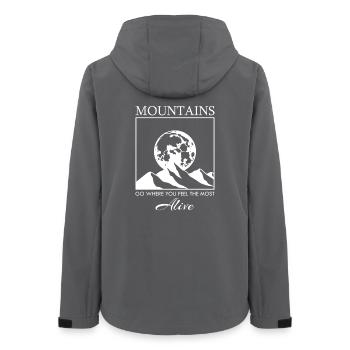 Mountain Range with the Moon - Women’s Recycled Softshell Jacket by Stanley/Stella - anthracite - Back - AI Model Female 172 light (172cm)