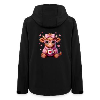 Süßes Liebes Kaffee Kälbchen Mit Herz - Frauen Recycelte Softshelljacke von Stanley/Stella - Schwarz - Hinten - AI Model Female 172 light (172cm)
