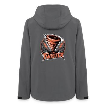  The Twister Tornado Sturm Gewitter Blitz Gaming - Frauen Recycelte Softshelljacke von Stanley/Stella - Anthrazit - Hinten - AI Model Female 172 light (172cm)