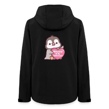 Mignon manchot au cœur Dandine Sois ma Saint-Valentin - Veste softshell femme recyclée Stanley/Stella - noir - Dos - AI Model Female 172 light (172cm)