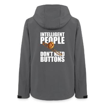 Buttons Trombone Trombone Player Trombonist - Women’s Recycled Softshell Jacket by Stanley/Stella - anthracite - Back - AI Model Female 172 light (172cm)