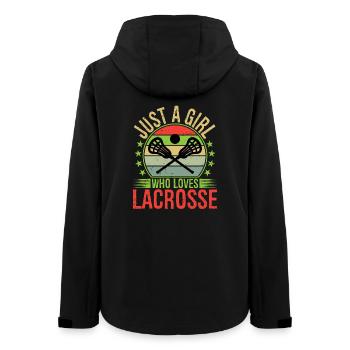 Just A Girl Who Loves Lacrosse Player Lax Lover - Frauen Recycelte Softshelljacke von Stanley/Stella - Schwarz - Hinten - AI Model Female 172 light (172cm)