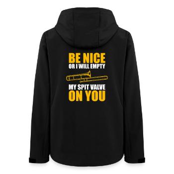 Be nice trombone trombone player trombonist - Women’s Recycled Softshell Jacket by Stanley/Stella - black - Back - AI Model Female 172 light (172cm)