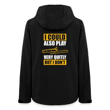 Very quitly trombone trombone player trombonist - Women’s Recycled Softshell Jacket by Stanley/Stella - black - Back - AI Model Female 172 light (172cm)