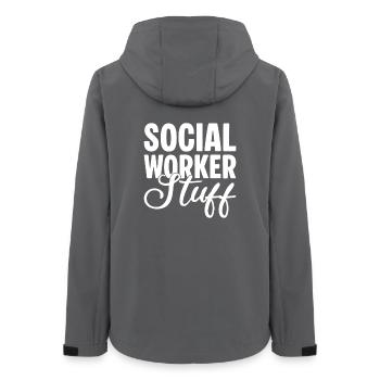 Citations de travailleurs sociaux Travail social - Veste softshell femme recyclée Stanley/Stella - charbon - Dos - AI Model Female 172 light (172cm)