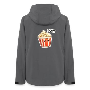 Motif de sourire popcorn Kawaii - Veste softshell femme recyclée Stanley/Stella - charbon - Dos - AI Model Female 172 light (172cm)