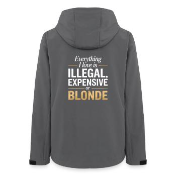Everything I Love Illegal Expensive Blonde Männer - Frauen Recycelte Softshelljacke von Stanley/Stella - Anthrazit - Hinten - AI Model Female 172 light (172cm)