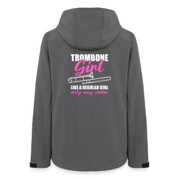 Trombone Girl Trombone Player Trombonist - Women’s Recycled Softshell Jacket by Stanley/Stella - anthracite - Back - AI Model Female 172 light (172cm)