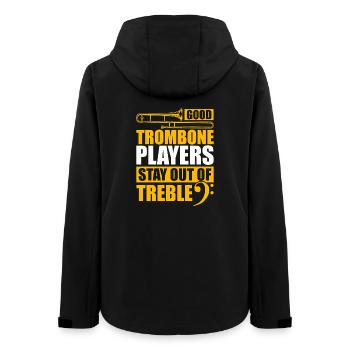 Out of treble trombone trombone player trombonist - Women’s Recycled Softshell Jacket by Stanley/Stella - black - Back - AI Model Female 172 light (172cm)