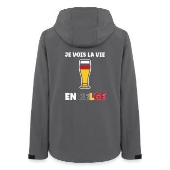 Belgisches Life Stilisiertes Bierglas - Frauen Recycelte Softshelljacke von Stanley/Stella - Anthrazit - Hinten - AI Model Female 172 light (172cm)
