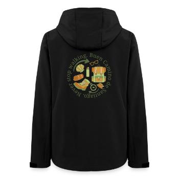 Buen Camino hört nie auf, in Tarnung zu gehen - Frauen Recycelte Softshelljacke von Stanley/Stella - Schwarz - Hinten - AI Model Female 172 light (172cm)