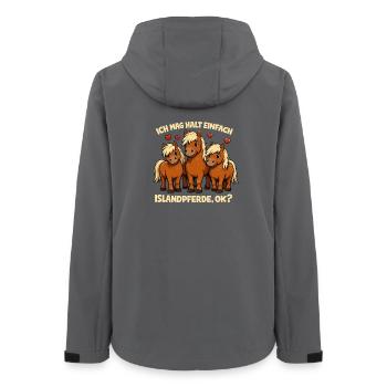 Icelandic Horses Lover Statement Motif - Women’s Recycled Softshell Jacket by Stanley/Stella - anthracite - Back - AI Model Female 172 light (172cm)