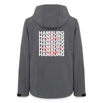 HAMBOURG LIEBE HH HAFENPOWER ANKER NORDDEUTSCH - Veste softshell femme recyclée Stanley/Stella - charbon - Dos - AI Model Female 172 light (172cm)