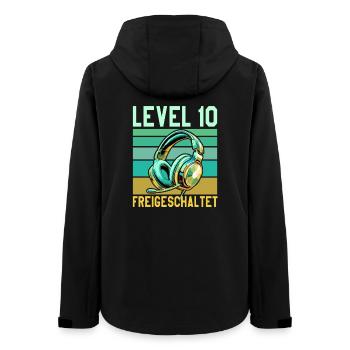 10th Birthday Boy Girl Gamer Level 10 Years - Women’s Recycled Softshell Jacket by Stanley/Stella - black - Back - AI Model Female 172 light (172cm)