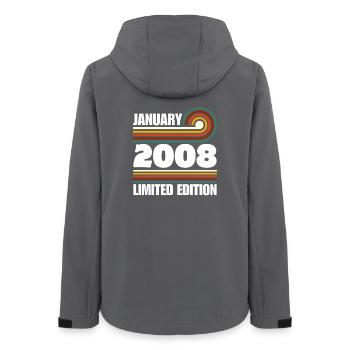 Édition limitée cadeau pour le 18e anniversaire 2008 - Veste softshell femme recyclée Stanley/Stella - charbon - Dos - AI Model Female 172 light (172cm)