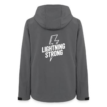 Lightning Strong - Women’s Recycled Softshell Jacket by Stanley/Stella - anthracite - Back - AI Model Female 172 light (172cm)