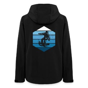 Motif minimaliste du snowboard - Veste softshell femme recyclée Stanley/Stella - noir - Dos - AI Model Female 172 light (172cm)