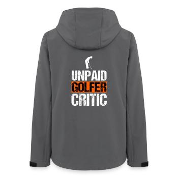 Unbezahlter Golfkritiker Lustiger Golf-Sarkasmus - Frauen Recycelte Softshelljacke von Stanley/Stella - Anthrazit - Hinten - AI Model Female 172 light (172cm)