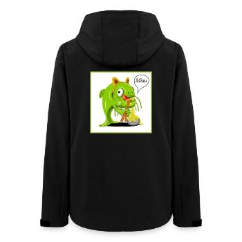 Katzenfisch als Katze verkleidet schlürft Nudeln  - Frauen Recycelte Softshelljacke von Stanley/Stella - Schwarz - Hinten - AI Model Female 172 light (172cm)