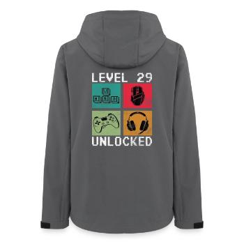 Level 29 Years Unlocked - 29th Anniversary - Women’s Recycled Softshell Jacket by Stanley/Stella - anthracite - Back - AI Model Female 172 light (172cm)