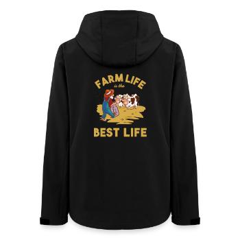 La vie à la ferme est la meilleure vie – Design drôle de fermier - Veste softshell femme recyclée Stanley/Stella - noir - Dos - AI Model Female 172 light (172cm)