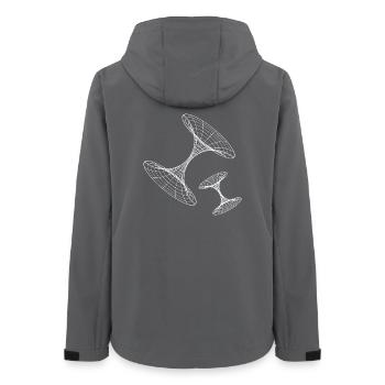 Wireframe Vortex Geometry - Women’s Recycled Softshell Jacket by Stanley/Stella - anthracite - Back - AI Model Female 172 light (172cm)