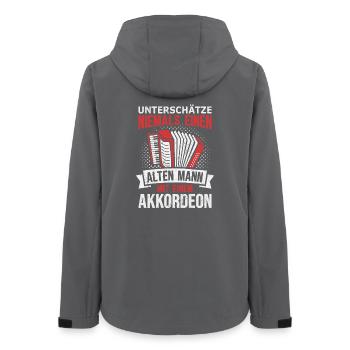 Accordion Accordion Old Man Harmonica - Women’s Recycled Softshell Jacket by Stanley/Stella - anthracite - Back - AI Model Female 172 light (172cm)